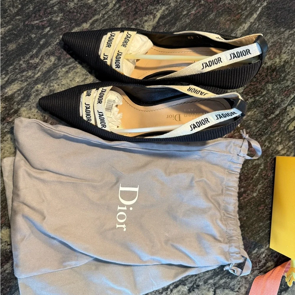 Dior J'Adior Black and White Mesh Heels - Picture 2 of 4